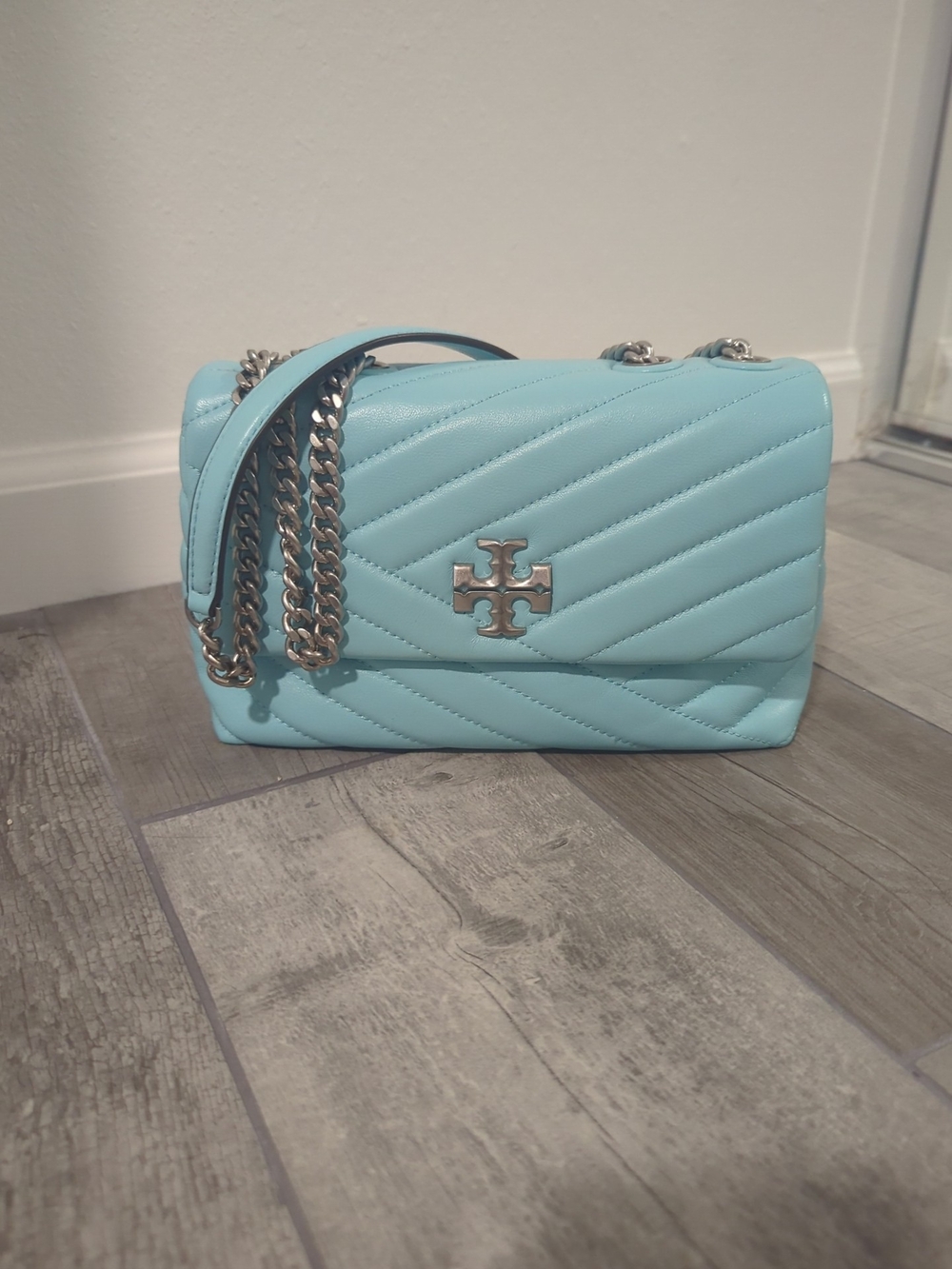 Authentic Tory Burch Kira Tiffany Blue Shoulder/Crossbody Bag
